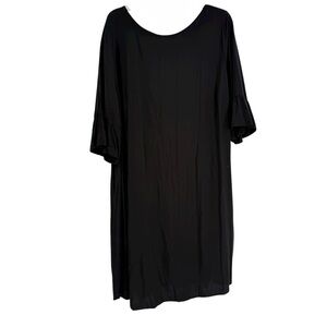 OLD NAVY Dress Black RUFFLE Sleeve Size 3X LBD Women Rayon Career Minimalist